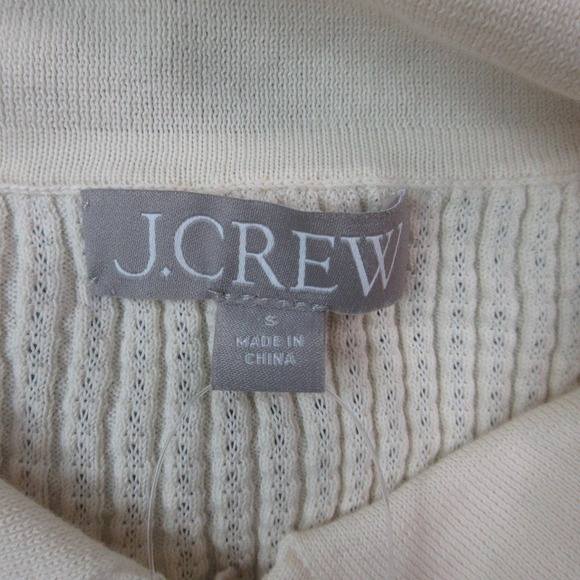 J Crew Sweater Womens Small Off White Short Sleeve Ruffle Cardigan Top NWT - Picture 7 of 11